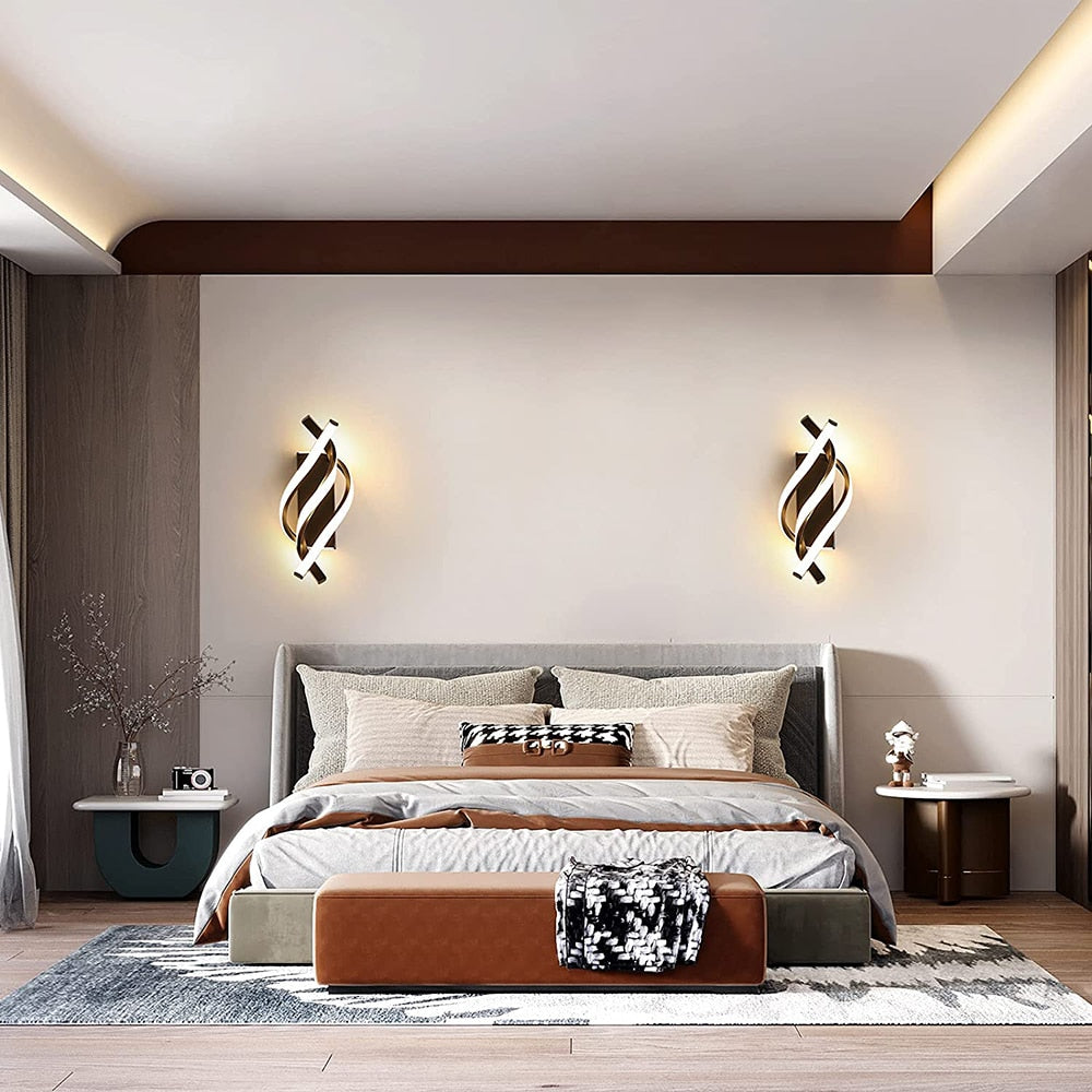 Applique murale design LED en spirale d'aluminium Psalm