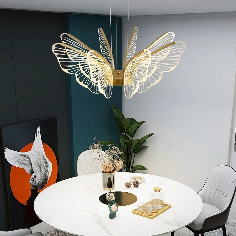 lustre papillon moderne en acrylique pour décoration intérieure
