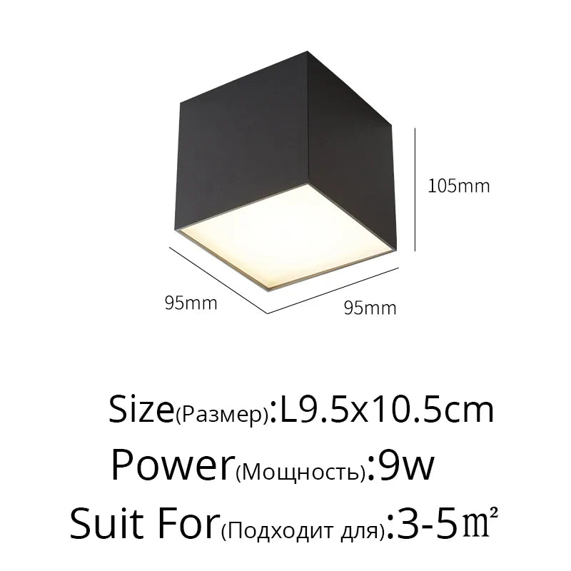 Plafonniers Led créatifs en acrylique blanc et noir