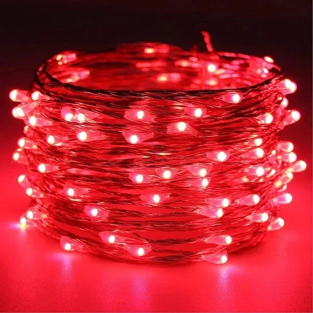 guirlande lumineuse led en fil de cuivre pour décoration festive