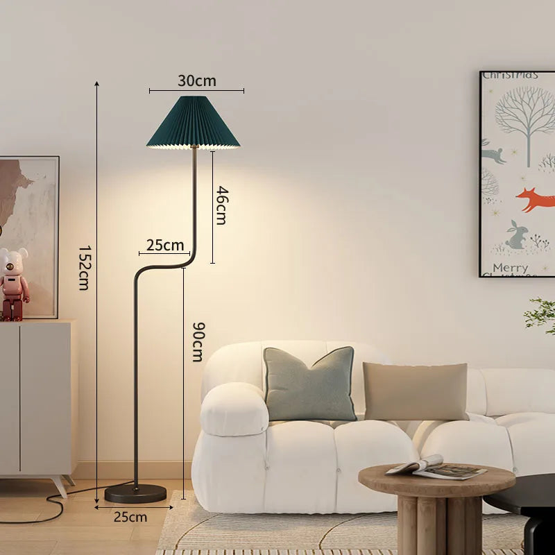lampadaire nordique en verre avec abat-jour pour décoration intérieure