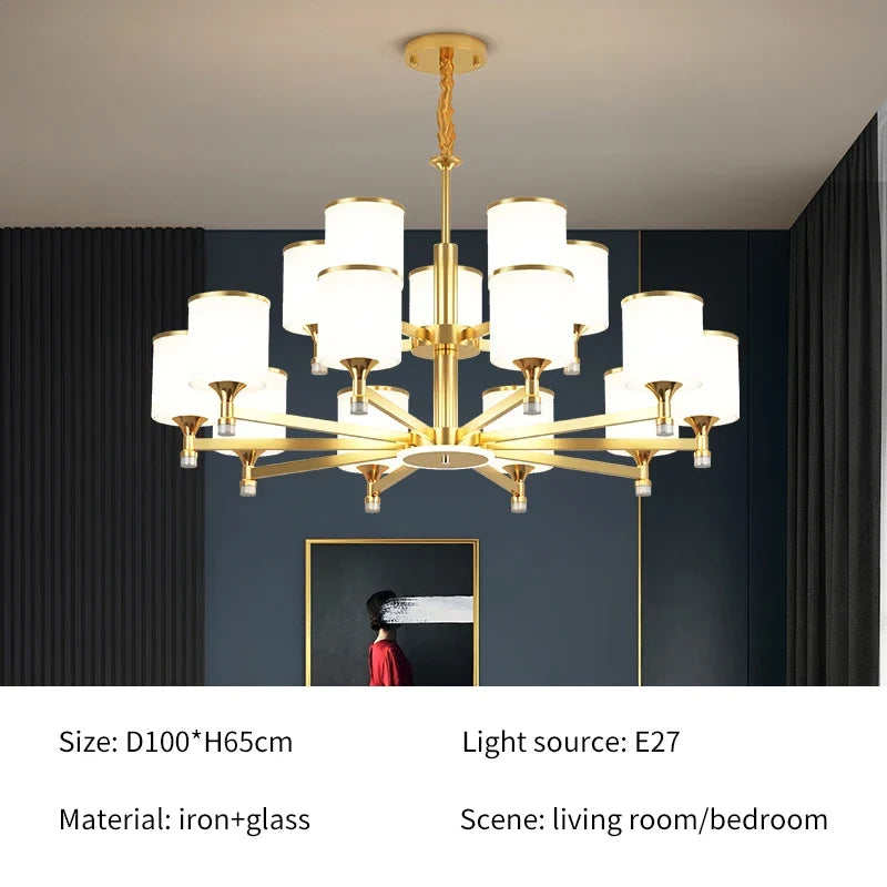 lustre nordique 15 têtes design moderne luxe pour intérieur lumineux