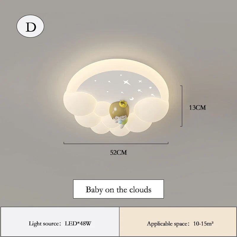 plafonnier led moderne nuages bulles pour chambre enfant