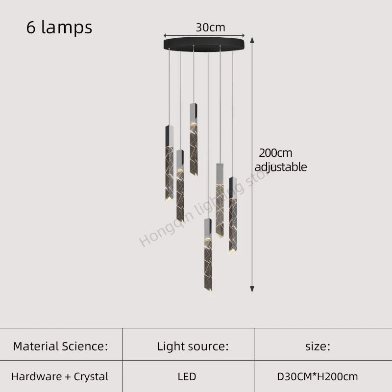 lustre moderne en cristal pour éclairage intérieur élégant