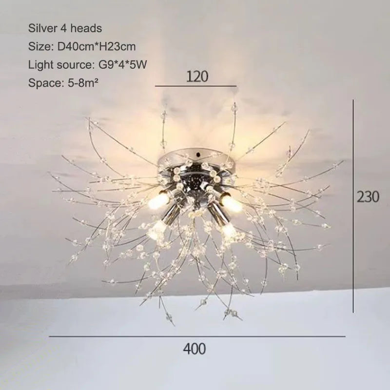 plafonnier nordique en cristal forme pissenlit lustre moderne décoratif