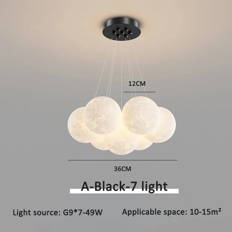 lustre moderne led boule à bulles suspension luminaire décor