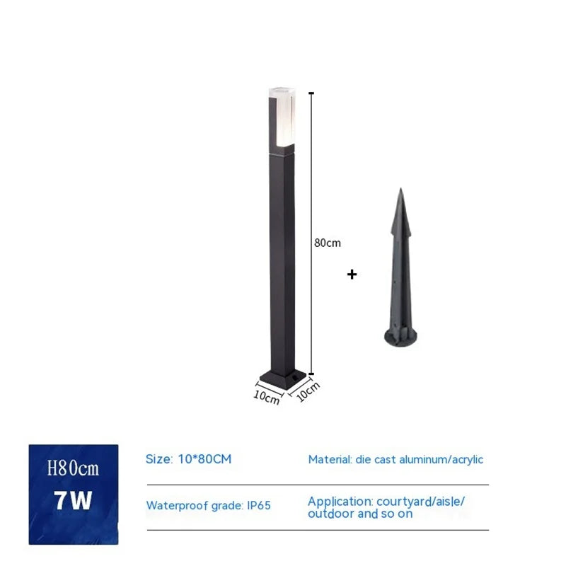 Extérieur étanche IP65 10 W LED nouvelle colonne en aluminium chemin de jardin carré paysage AC85-265 colonne lumineuse