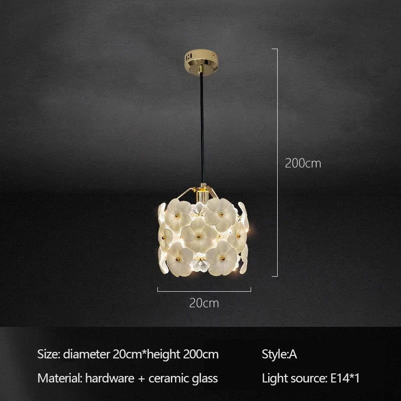 lustre romantique en art français avec lumière LED décorative