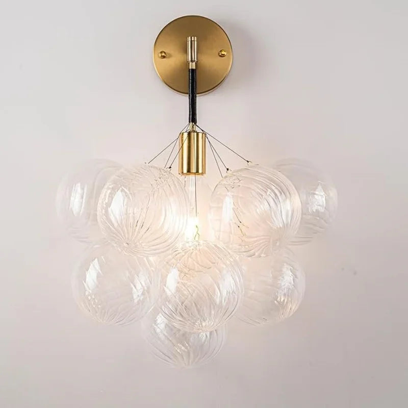 lustre suspendu à bulles de verre design moderne pour intérieur élégant