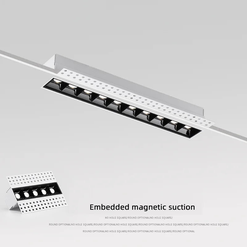 plafonnier led encastrable linéaire créatif sans rebord magnetique