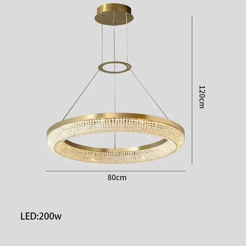lustre de luxe led rond design moderne 	 pour intérieur
