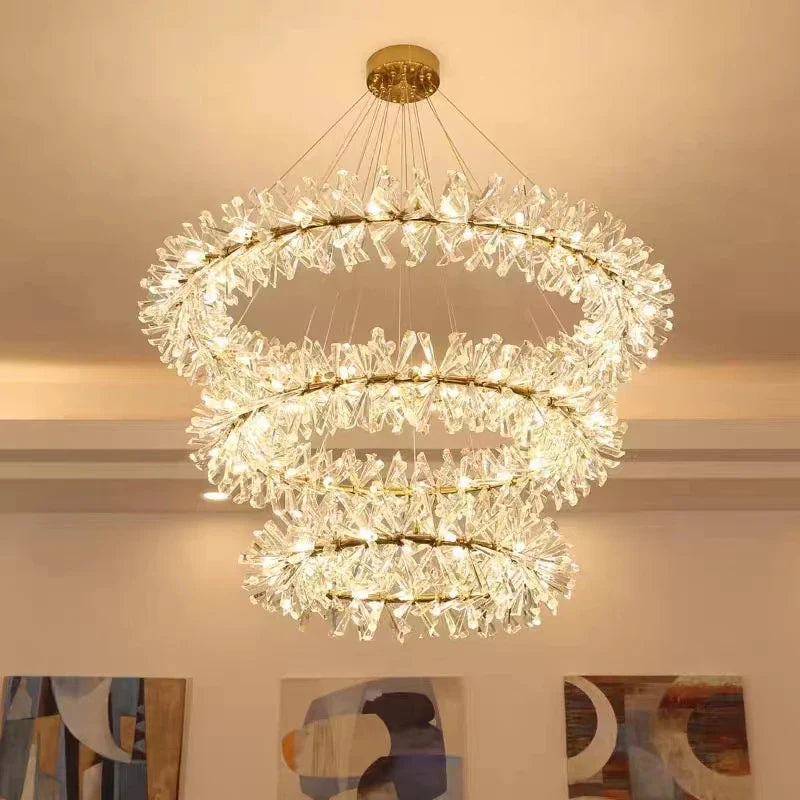 suspension en cristal design nordique pour éclairage élégant