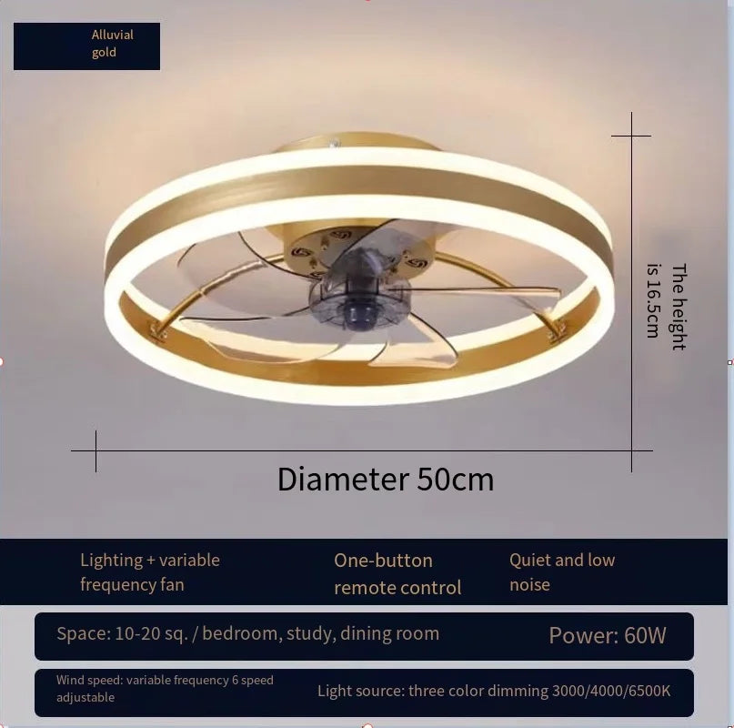 110V~265V APP and Remote Control Dual Intelligent Control  DC 6 speed Regulation Frequency Conversion Ceiling Fan Light