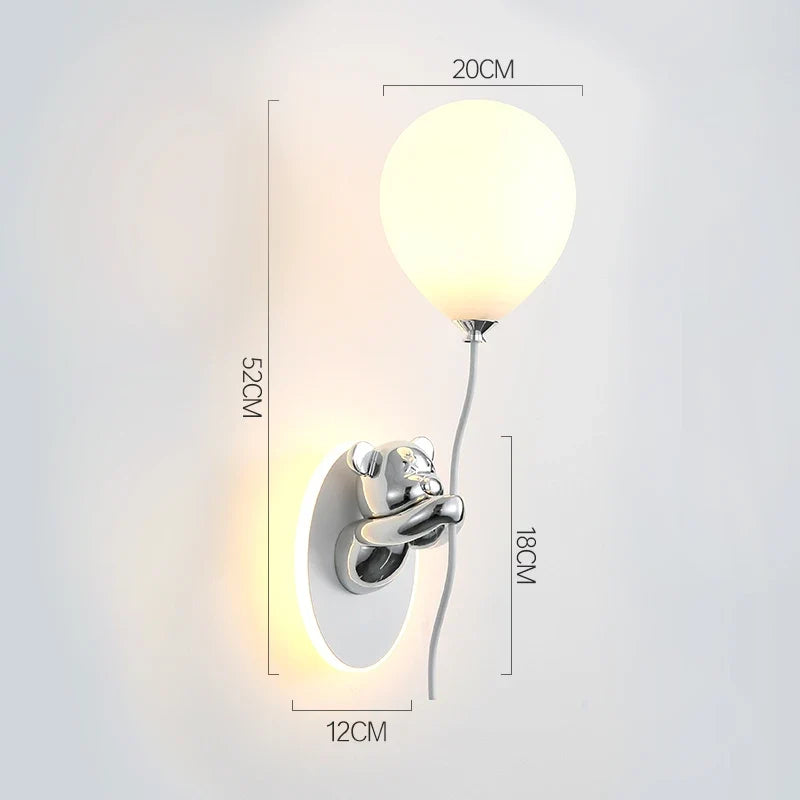 Creative and personalized cartoon children's room, bedroom, bedside wall lamp, artistic bear atmosphere wall light fixture