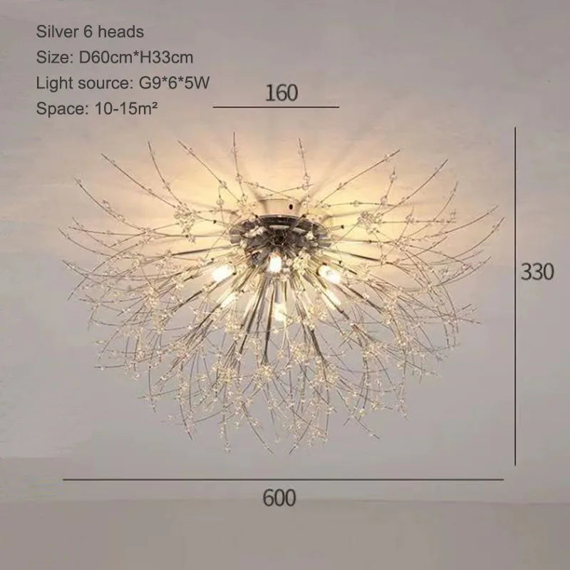 plafonnier nordique en cristal forme pissenlit lustre moderne décoratif