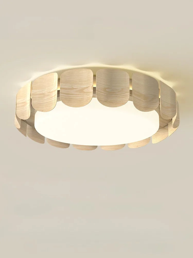 plafonnier moderne wabi-sabi en bois pour intérieur design