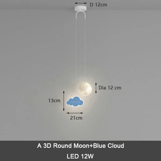 suspension créative pour enfants avec télécommande gradation étoile nuage lune