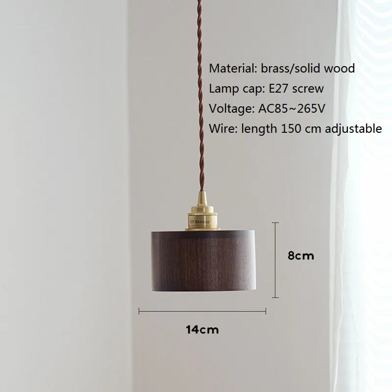 suspension LED en bois au style nordique moderne pour loft bar restaurant