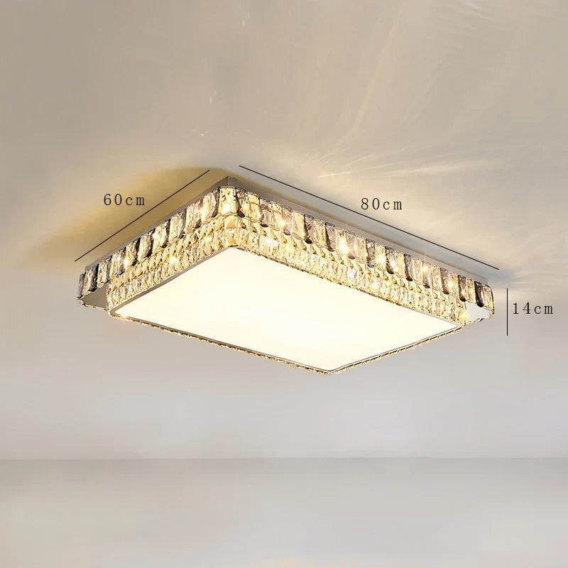 plafonnier led en cristal de luxe rond moderne