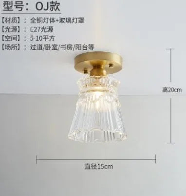 plafonnier led nordique vintage en verre pour intérieur moderne