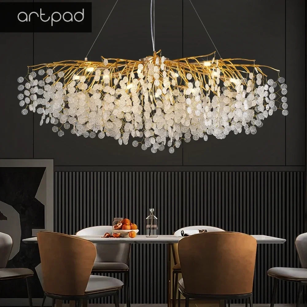 lustre en cristal moderne design pour intérieur élégant