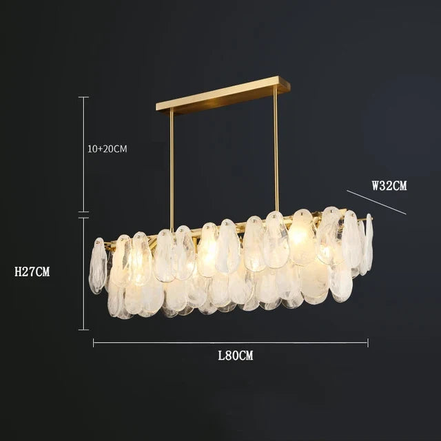 lustre moderne en verre givré doré design suspendu décoratif
