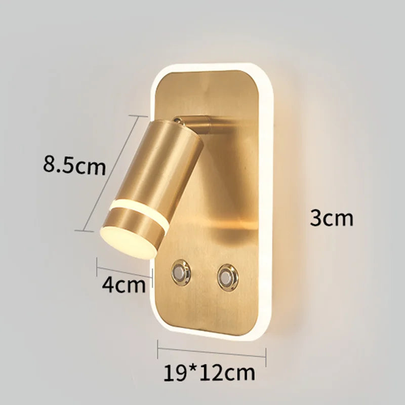 lampe de lecture led rotative avec port usb et interrupteur type-c
