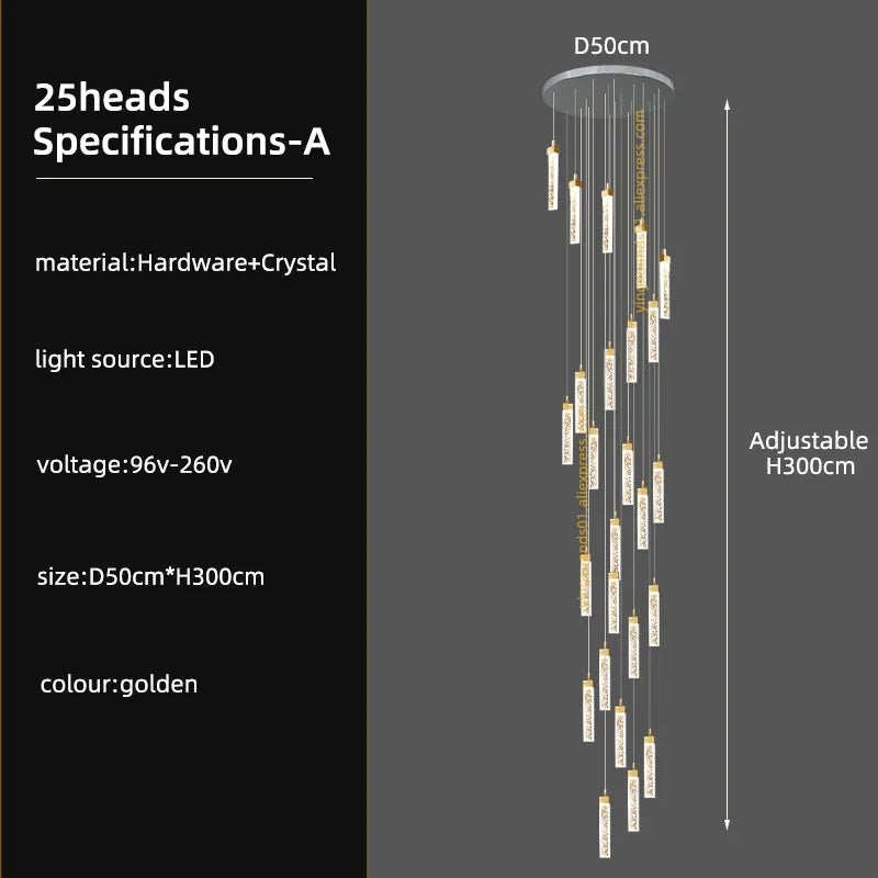lustre en cristal à led design moderne pour intérieur élégant