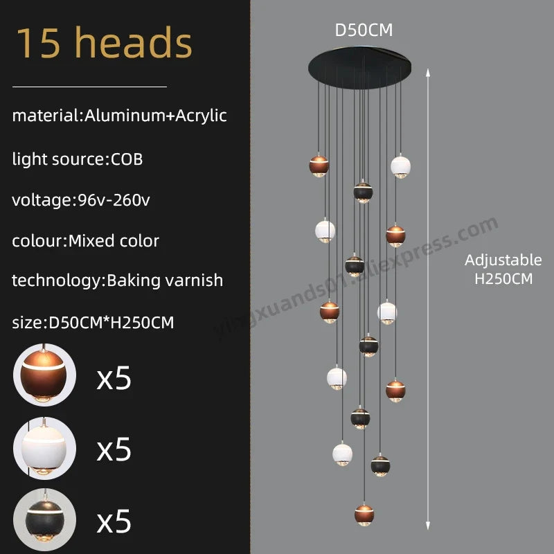 lustre créatif pour éclairage minimaliste et moderne