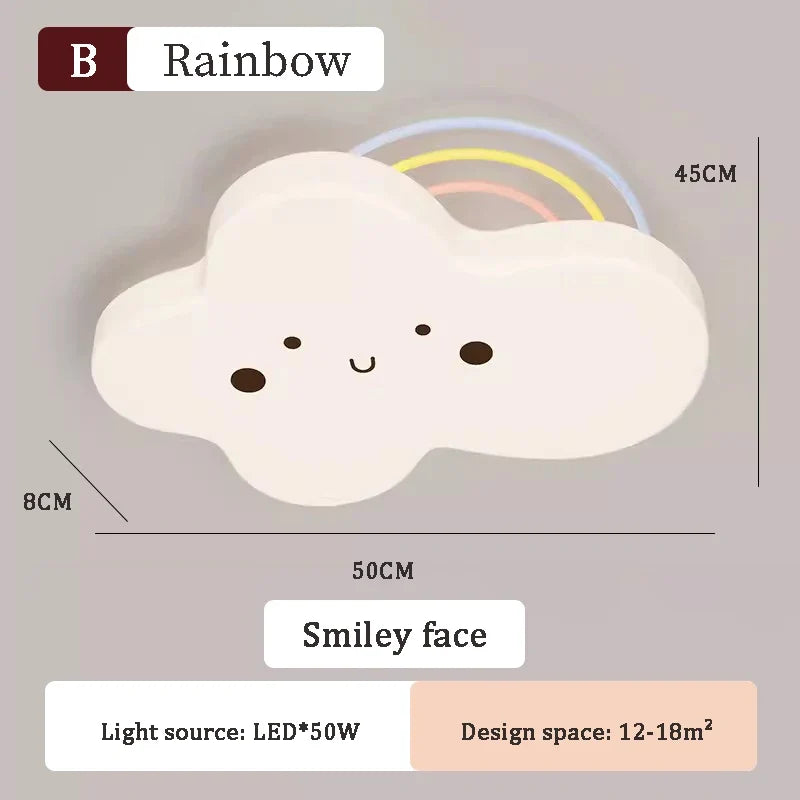plafonnier nuage arc-en-ciel pour chambre d'enfant décor moderne