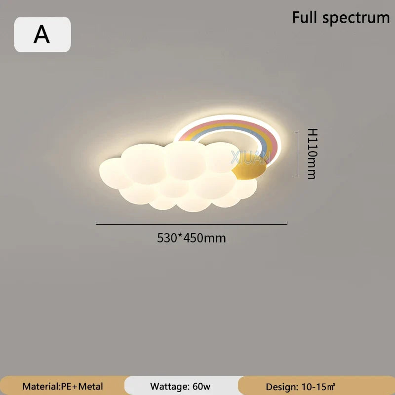 lustre arc-en-ciel nuage avec cheval lapin ours pour enfants