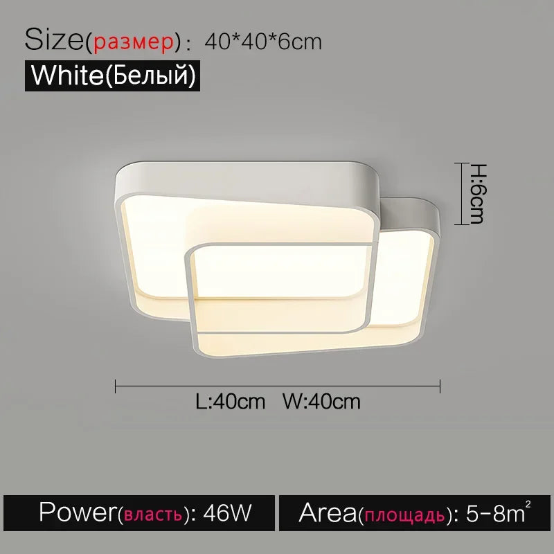 Ceiling Lamps Living Room Main Lamp Rectangular Nordic Ceiling Lamp Modern Simple Atmosphere Bedroom Creative Lamps Whole House