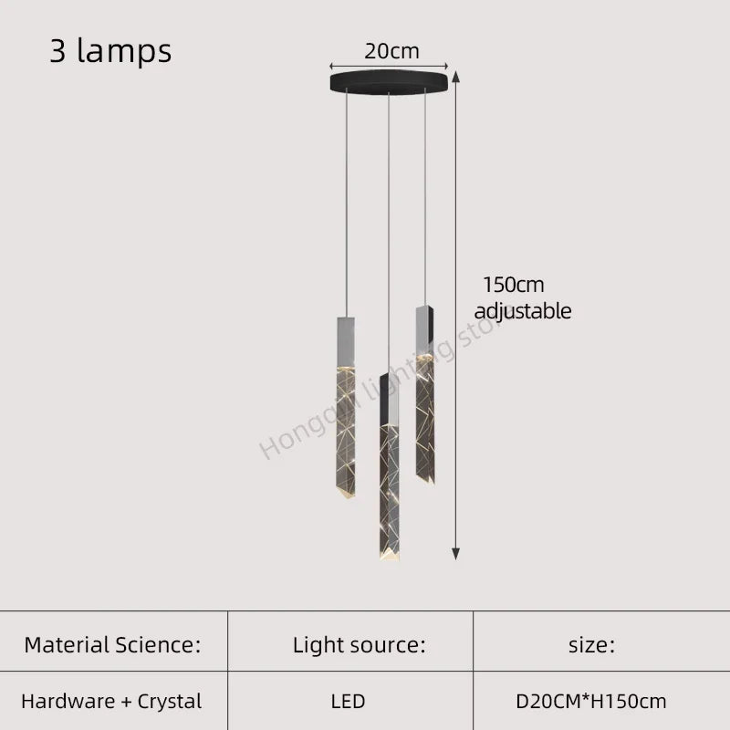lustre moderne en cristal pour éclairage intérieur élégant
