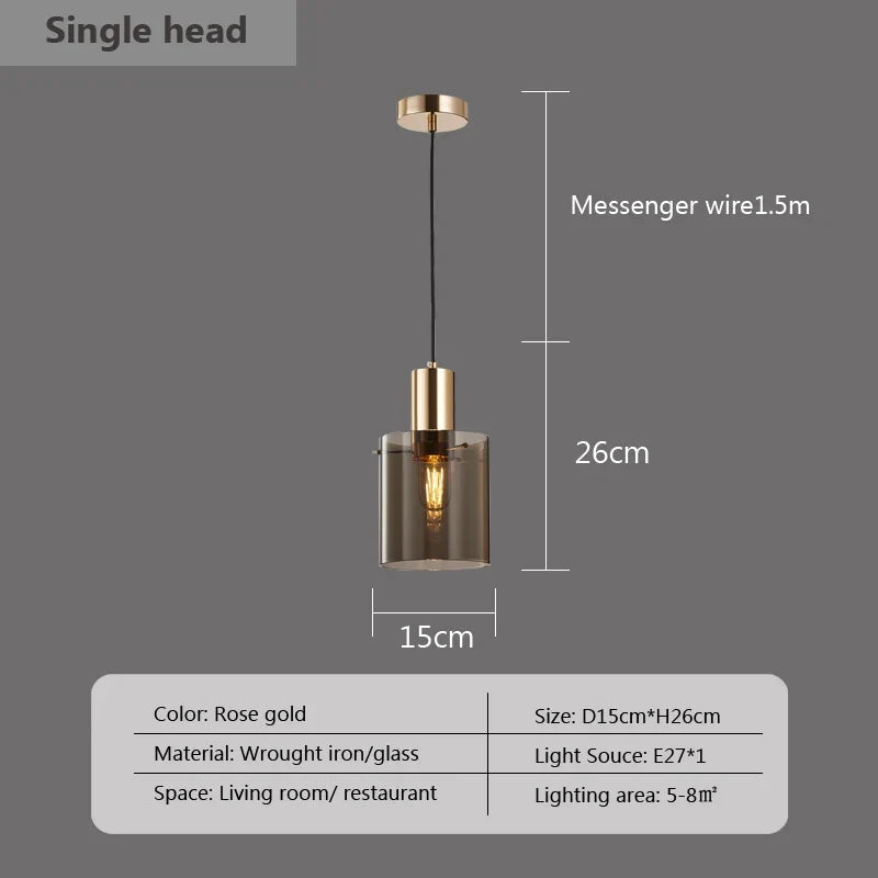 suspension moderne en verre pour éclairage intérieur élégant