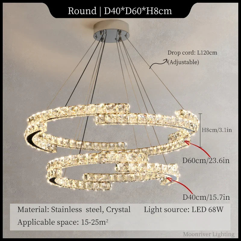lustre en cristal de style italien pour décoration intérieure 2024