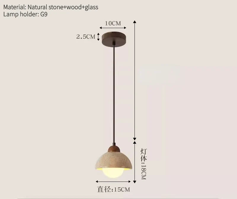 suspension en marbre travertin luminaire décoratif d'intérieur longueur réglable