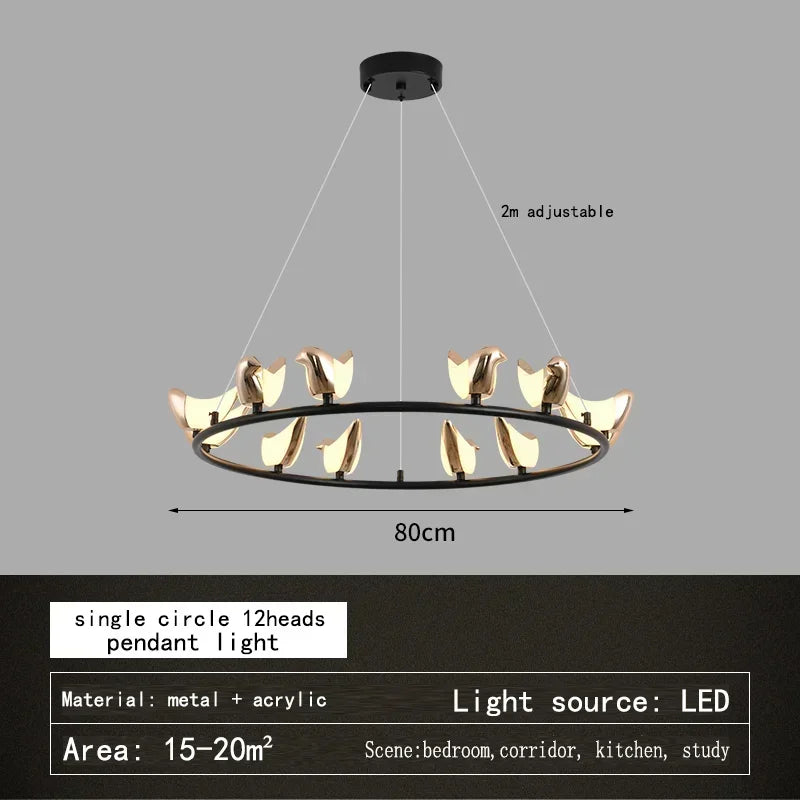 suspension créative en forme d'oiseau pour décoration moderne