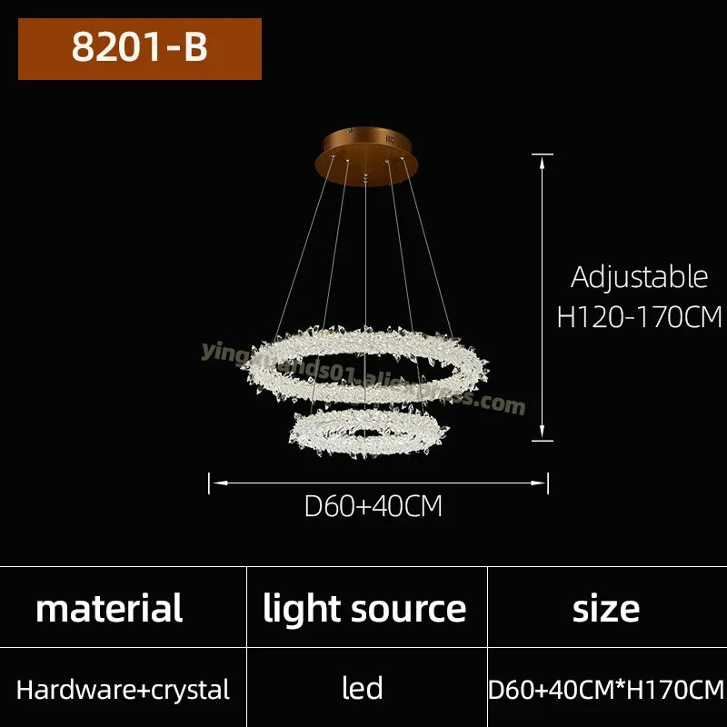 lustre en cristal de luxe à fleurs de glace éclairage suspendu élégant