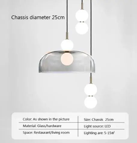 suspension en verre nordique pour décoration intérieure moderne