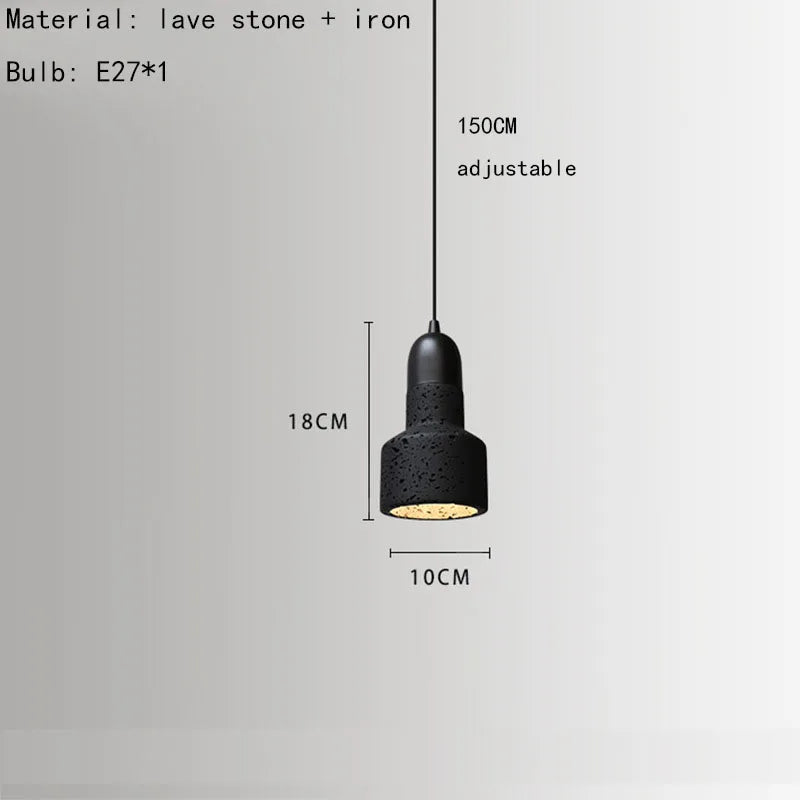 suspension en pierre réglable avec cordon d'ampoule