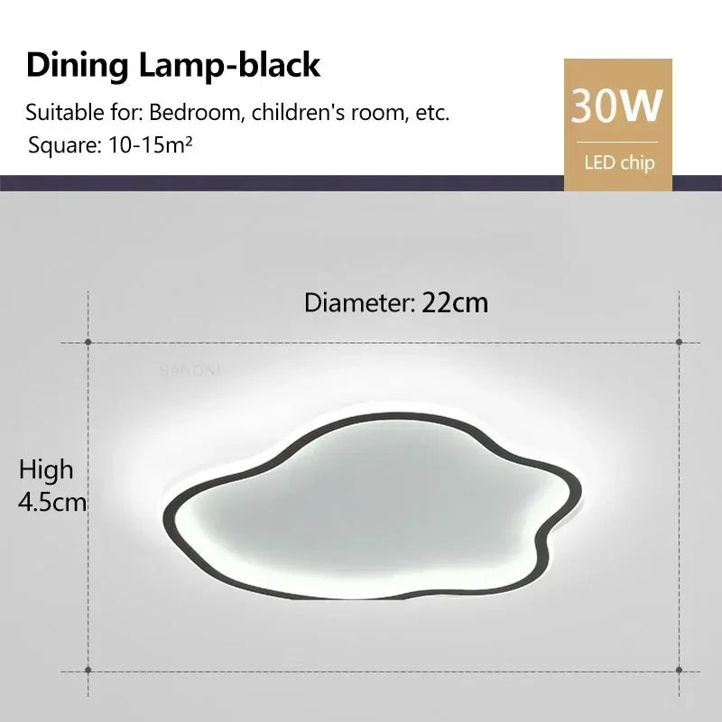 Plafonnier moderne à LEDs pour salon salle à manger chambre d'enfants balcon nuages créatifs