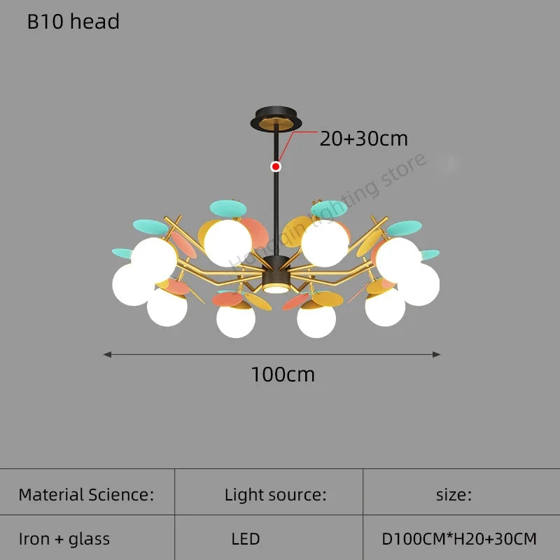 lustre à led moderne pour décoration de chambre d'enfant