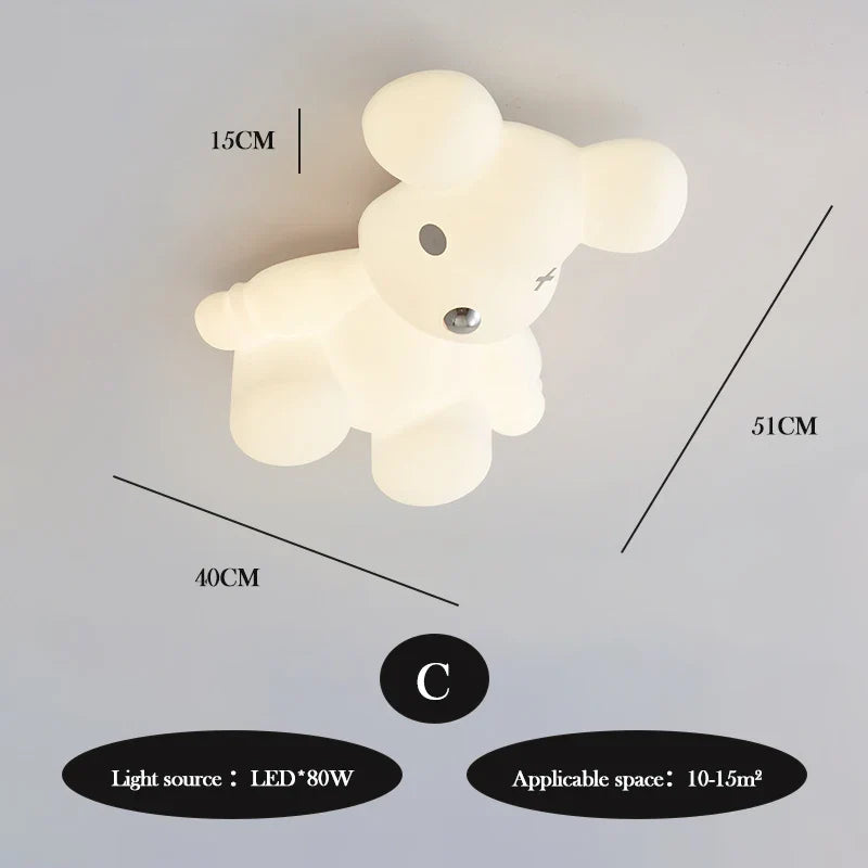 plafonnier ours blanc design moderne pour chambre d'enfant