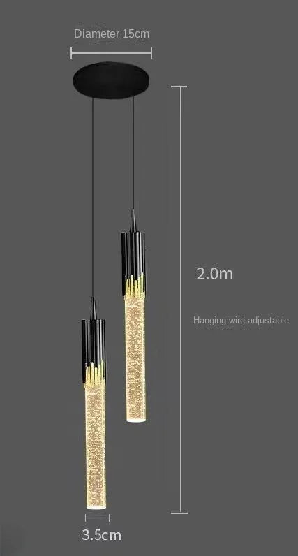 Luminaires suspendus modernes barre de LED en cristal lampes de chevet suspendues salon chambre éclairage intérieur créatif décor à la maison barre