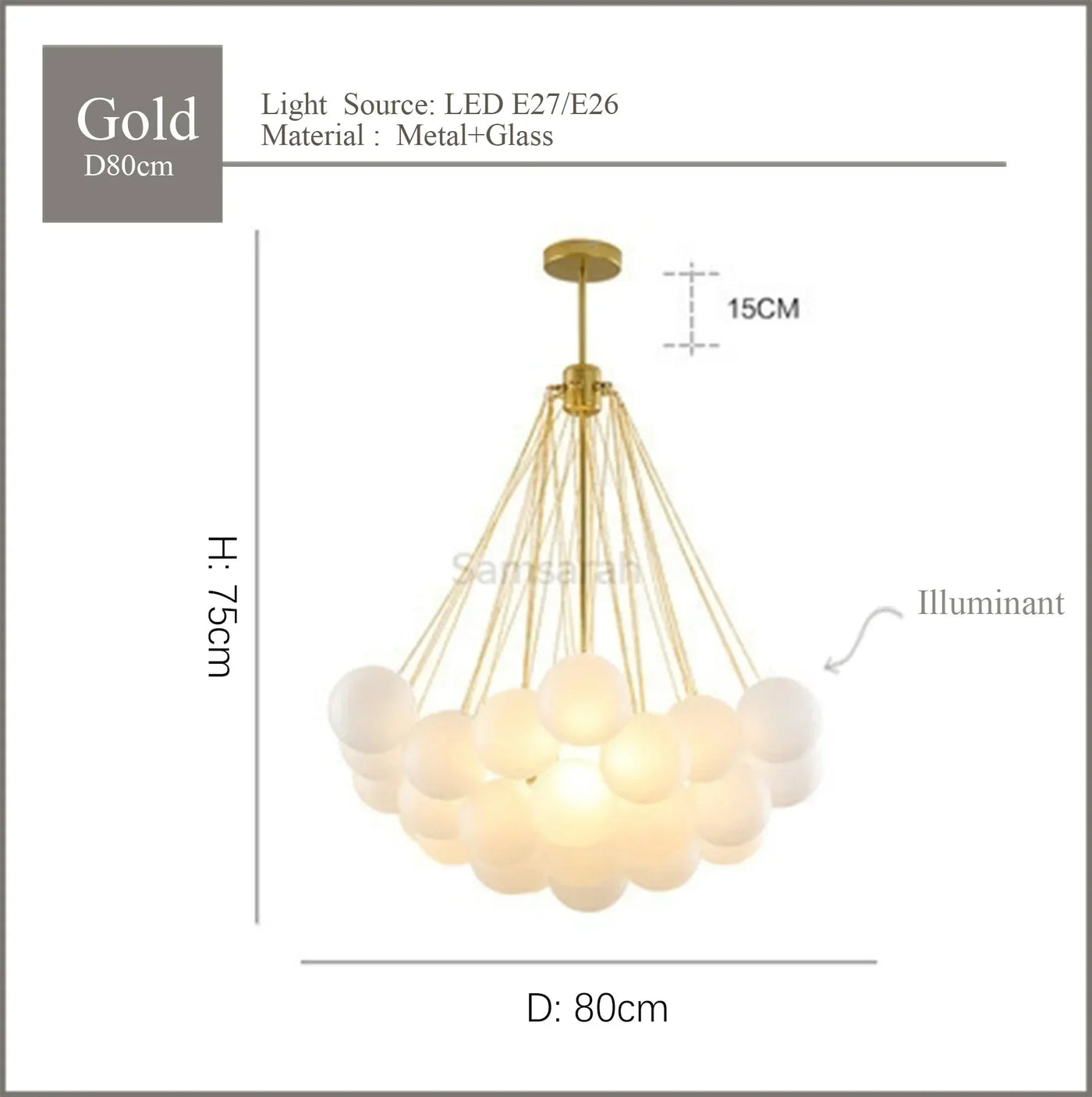 suspension en verre au design nordique pour décoration intérieure élégante