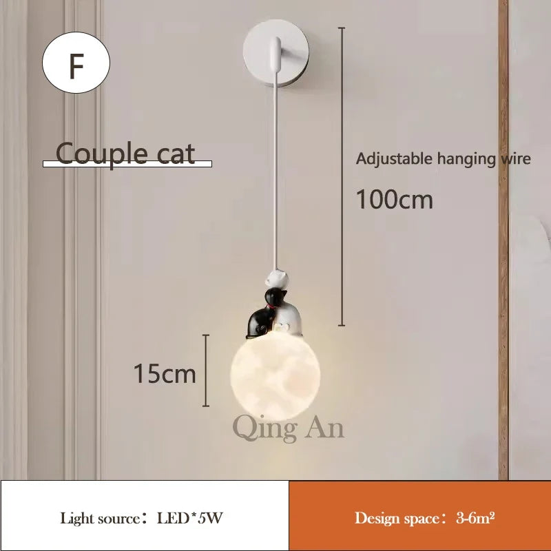 applique murale led chat mignon pour chambre d enfant décoration chaleureuse