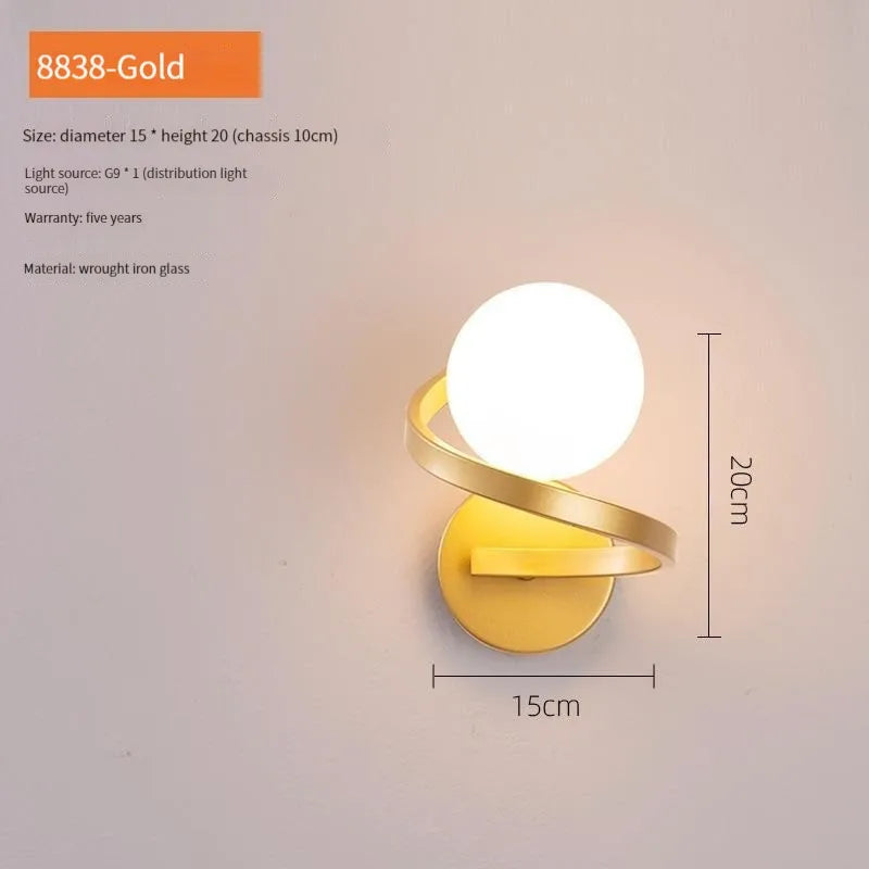 applique murale led moderne boule de verre décoration nordique