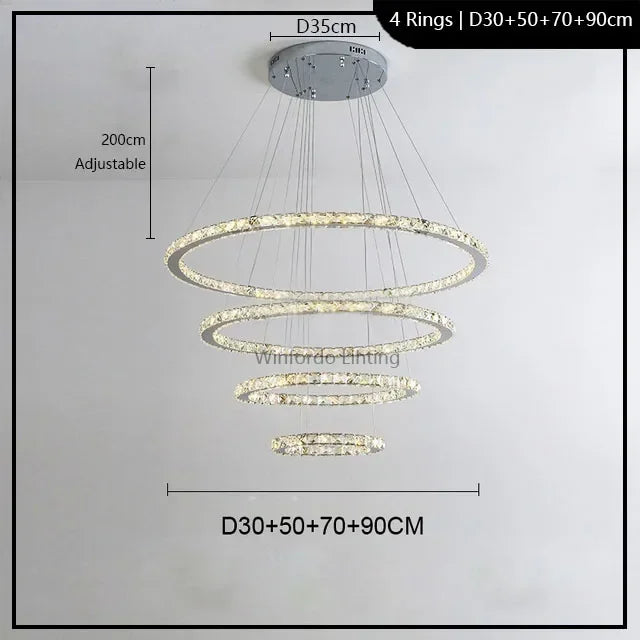 lustre en cristal winfordo pour hall d'exposition
