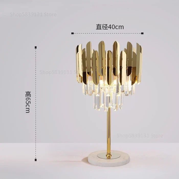 lampadaire post-moderne nordique en cristal doré led luxe