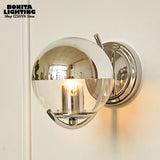 applique murale Boule d'espace argent Simple élégant haricots magiques petites boule de verre semi-plaqué chromé appliques murales couloir de chambre à coucher